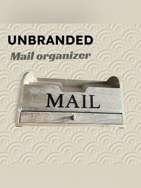 ⬇️👍GUC UNBRANDED | Gray Wooden rustic Mail Organizer small Drawer ❗️read*